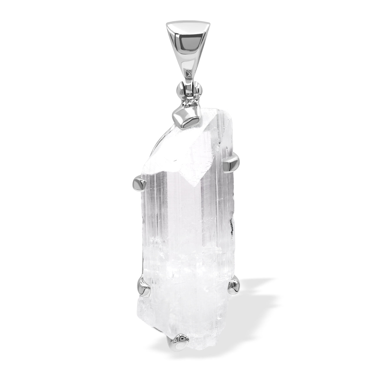 Starborn Danburite Crystal Pendant in Fine Sterling Silver