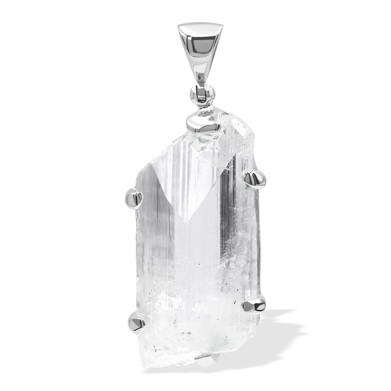 Starborn Danburite Crystal Pendant in Fine Sterling Silver
