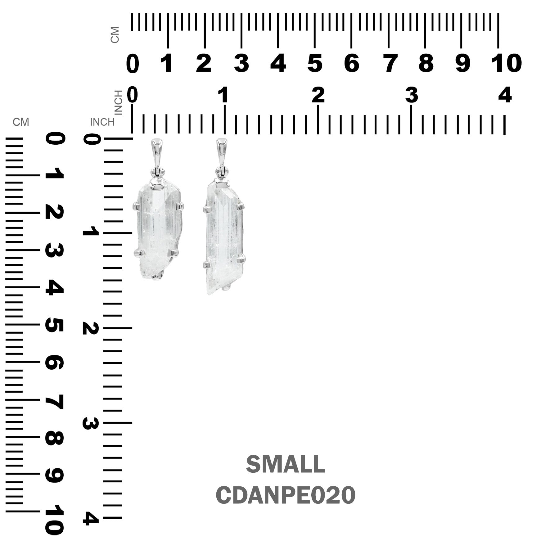 Starborn Danburite Crystal Pendant in Fine Sterling Silver