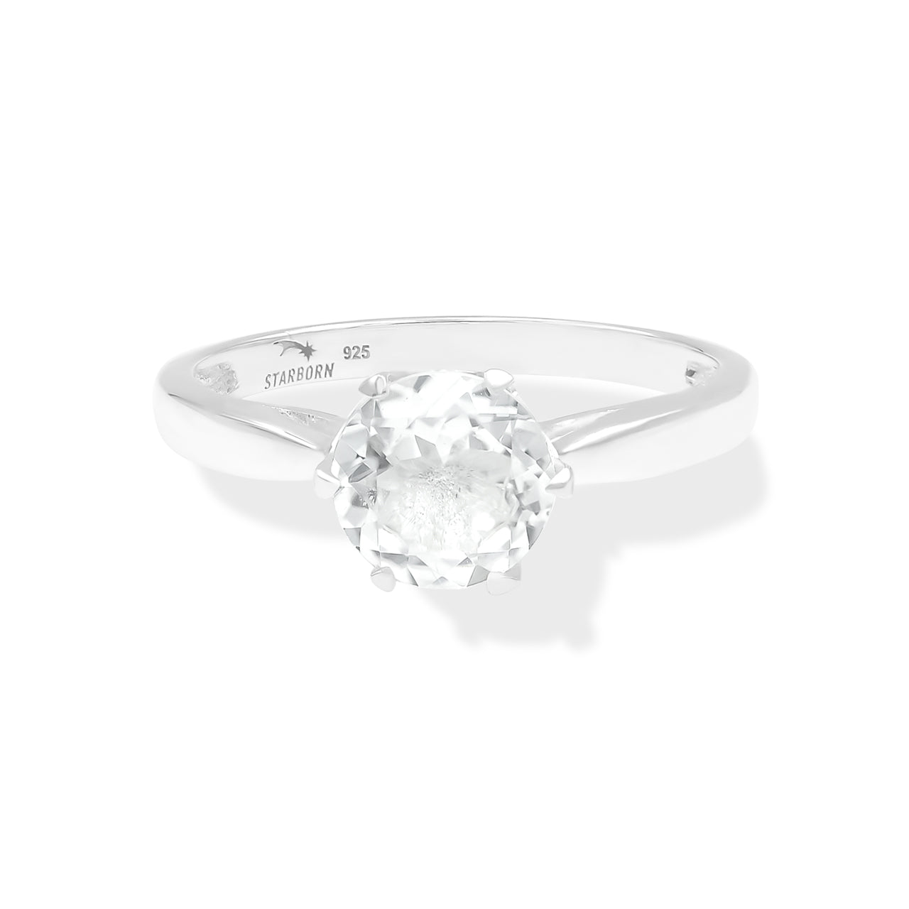 Anillo de danburita facetada Starborn en plata de ley