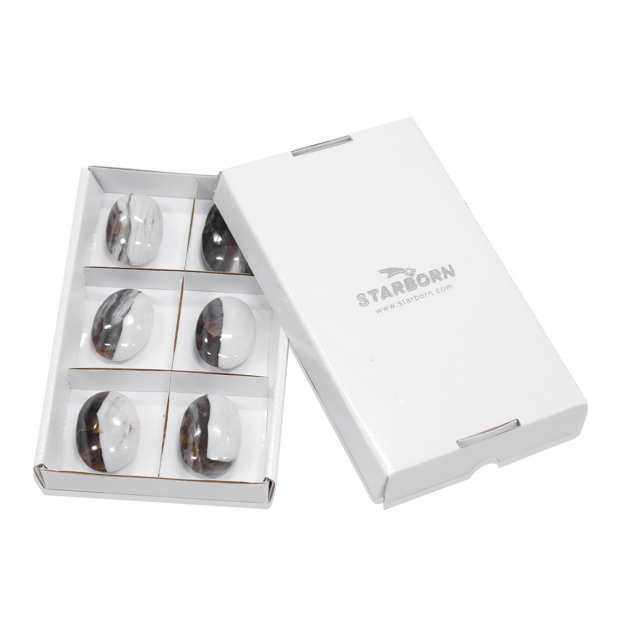 Duality Chalcedony Palm Stone 300 grams