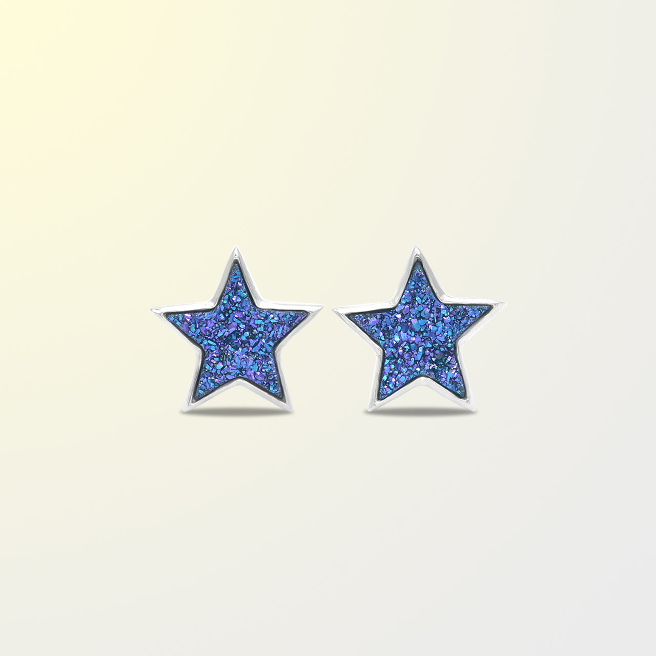 Starborn Drusy Star Post Earrings in Sterling Silver