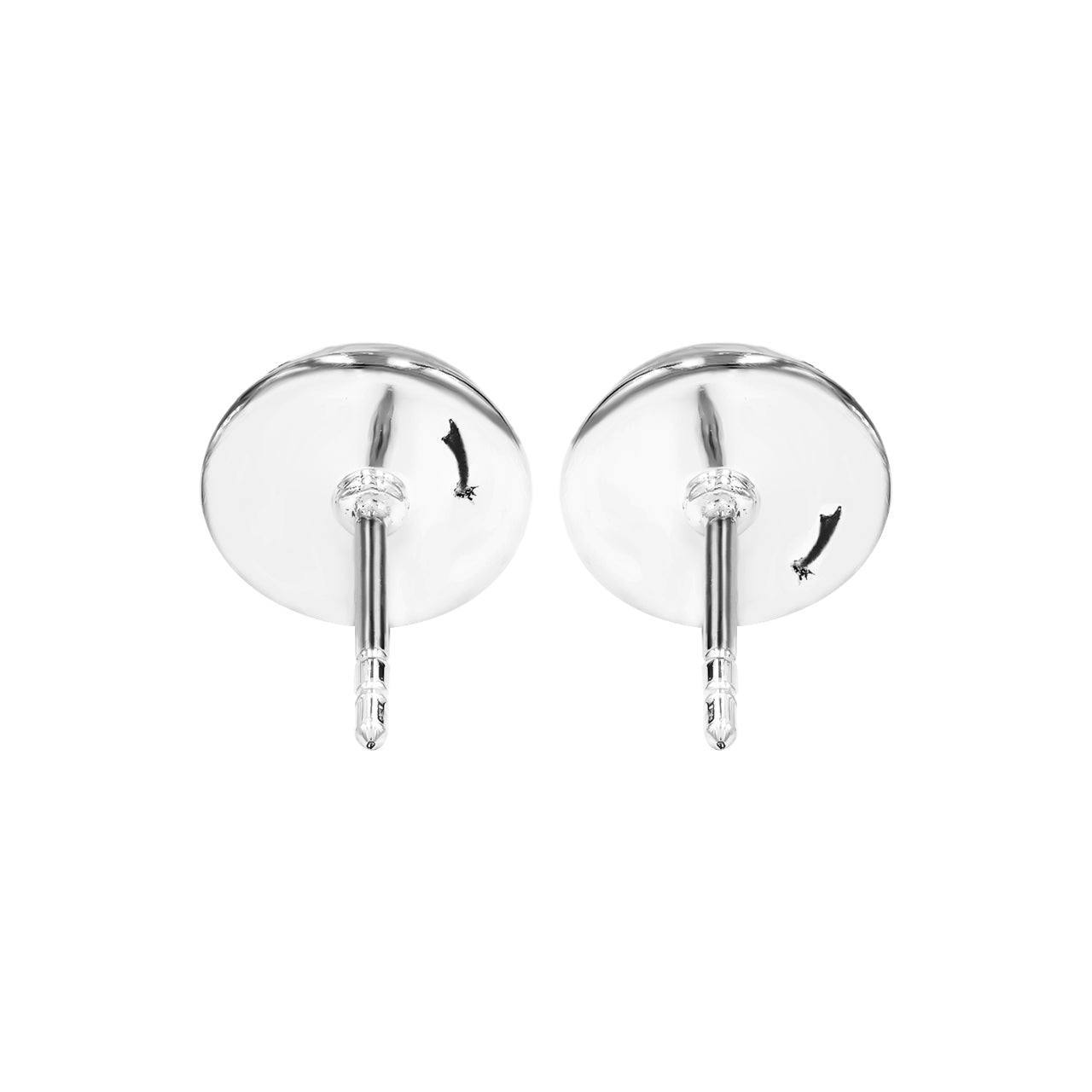 Pendientes redondos con forma de poste de 8 mm de cuarzo Drusy de Starborn en plata de ley