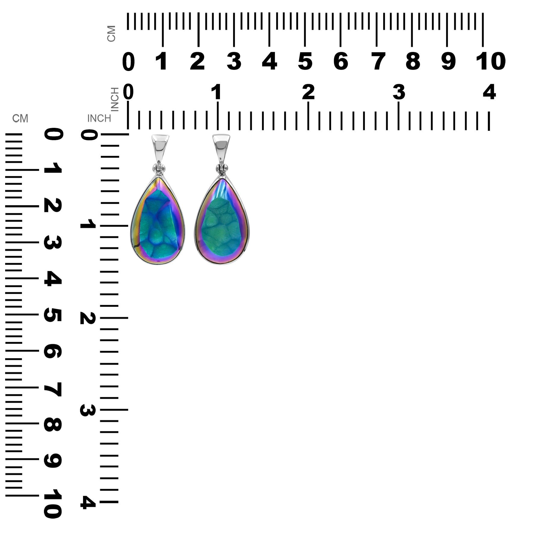 Starborn Window Drusy Pear Pendant in Sterling Silver