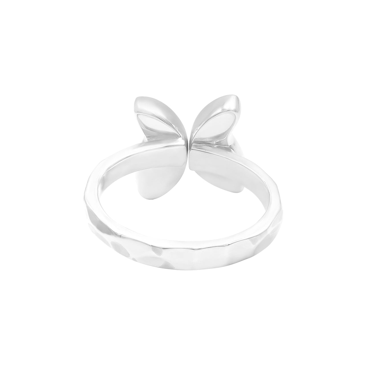 Starborn White Drusy Butterfly Ring in Sterling Silver