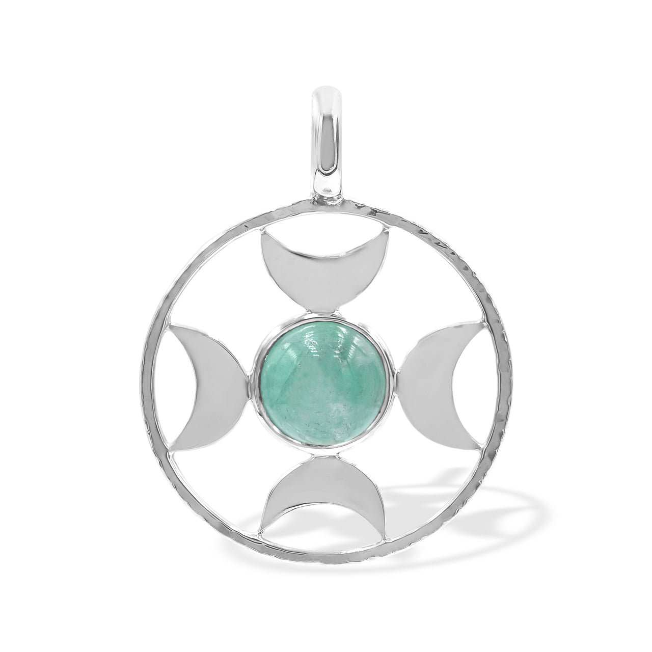 Colgante con esfera de luna creciente direccional de Starborn (pequeño) en plata de ley