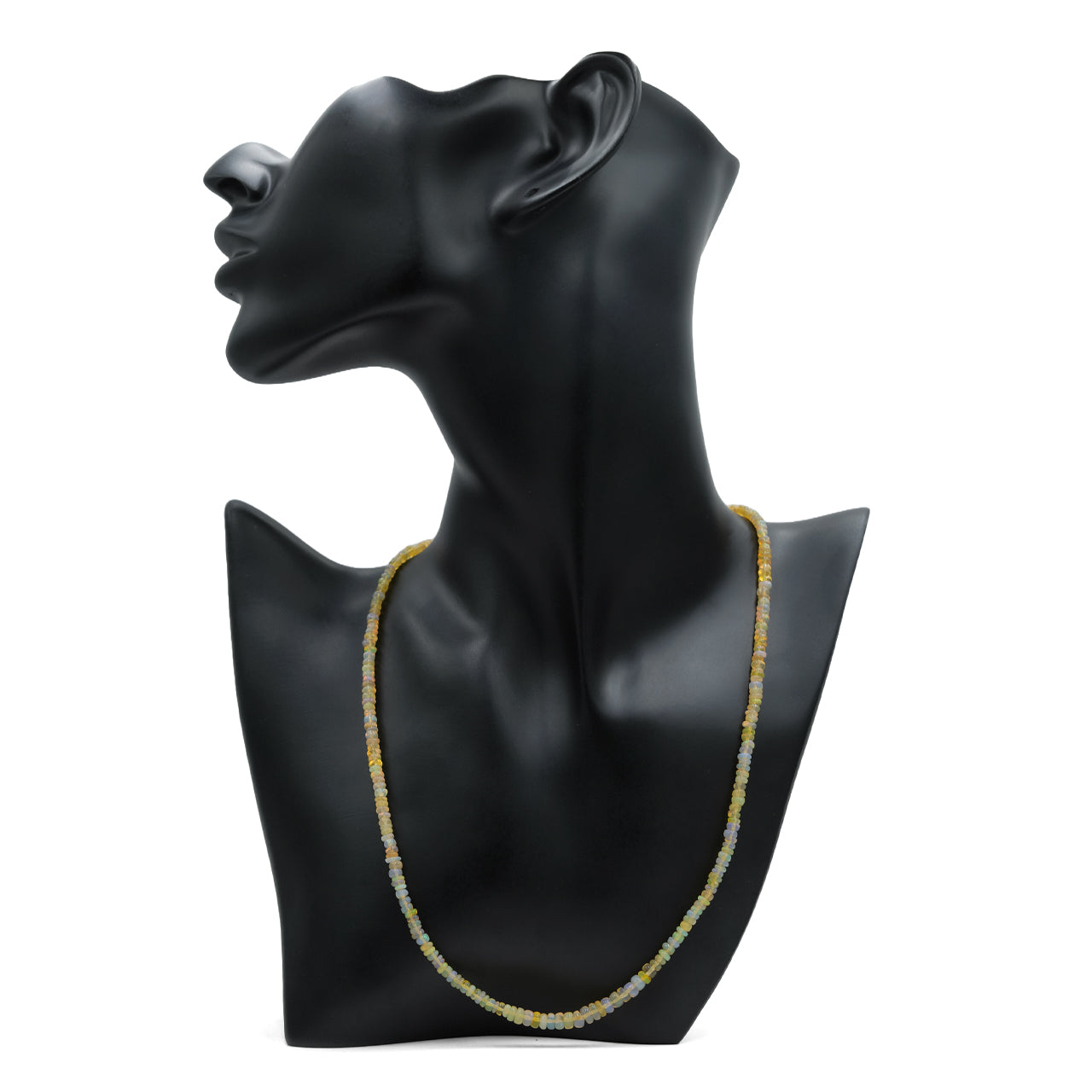 Starborn Yellow Sheen of Natural Ethiopian Opal Adjustable Bead Chain Necklace
