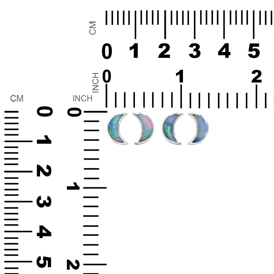 Aretes estilo poste con forma de luna creciente de Starborn en plata de ley