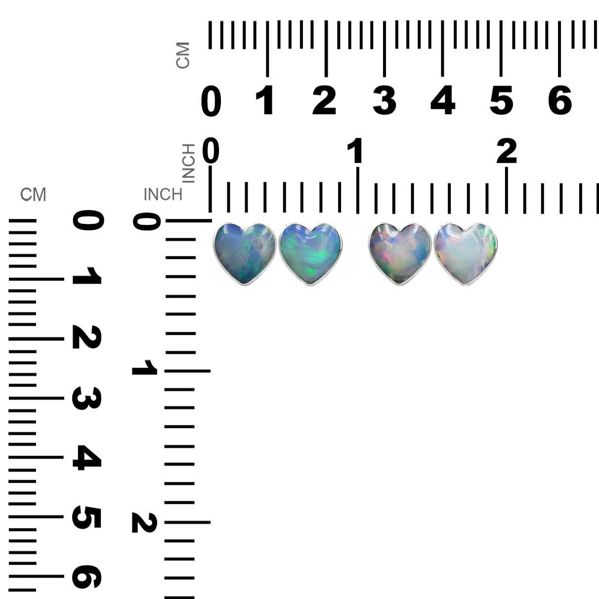 Starborn Heart Gemstone Post Style Earrings in Sterling Silver