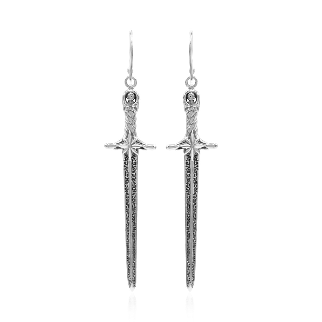 Starborn Ethiopian Opal Sword Earrings in Sterling Silver