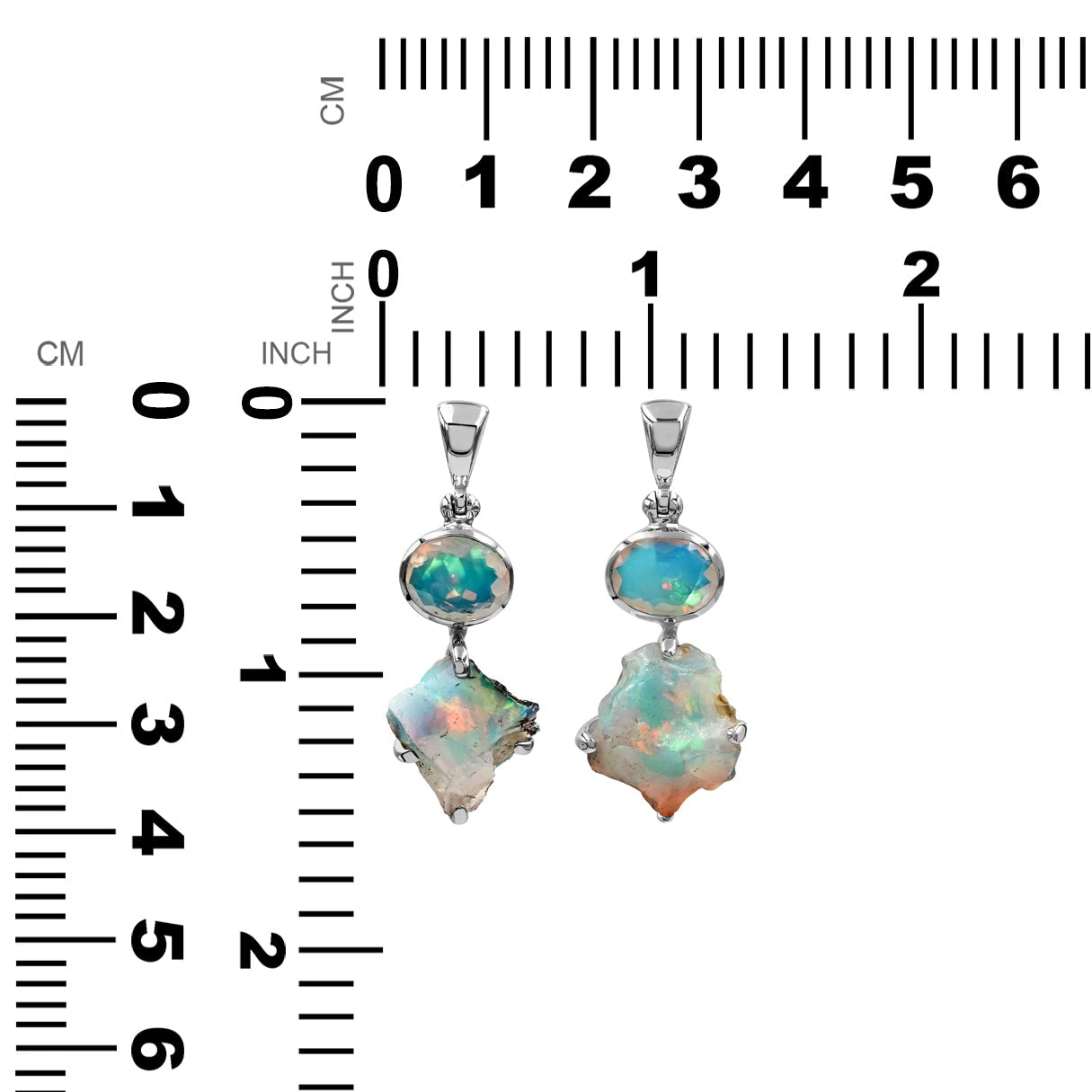 Colgante doble de ópalo etíope Starborn en plata de ley