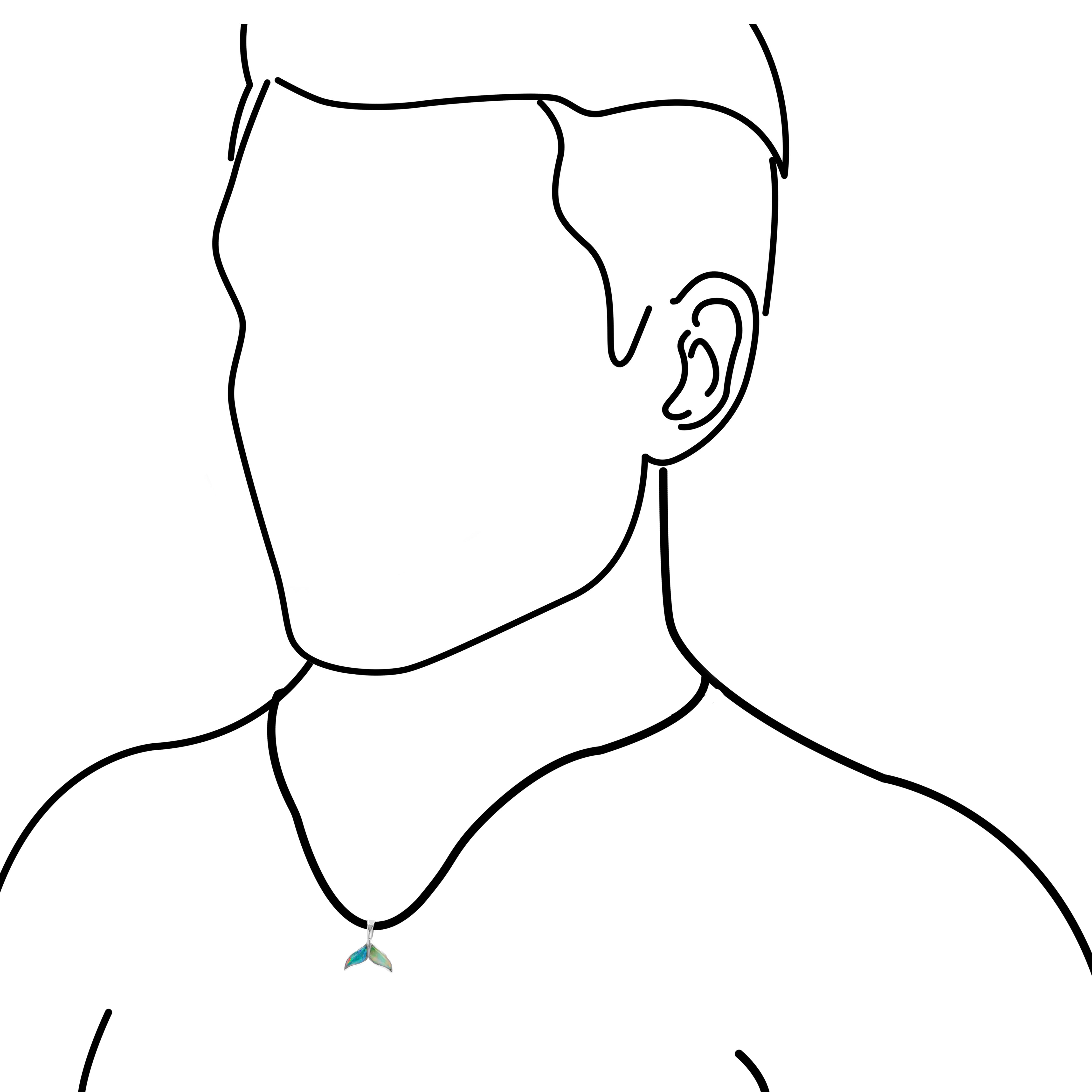 Starborn Natural Ethiopian Opal Whale Tail Pendant in Sterling Silver