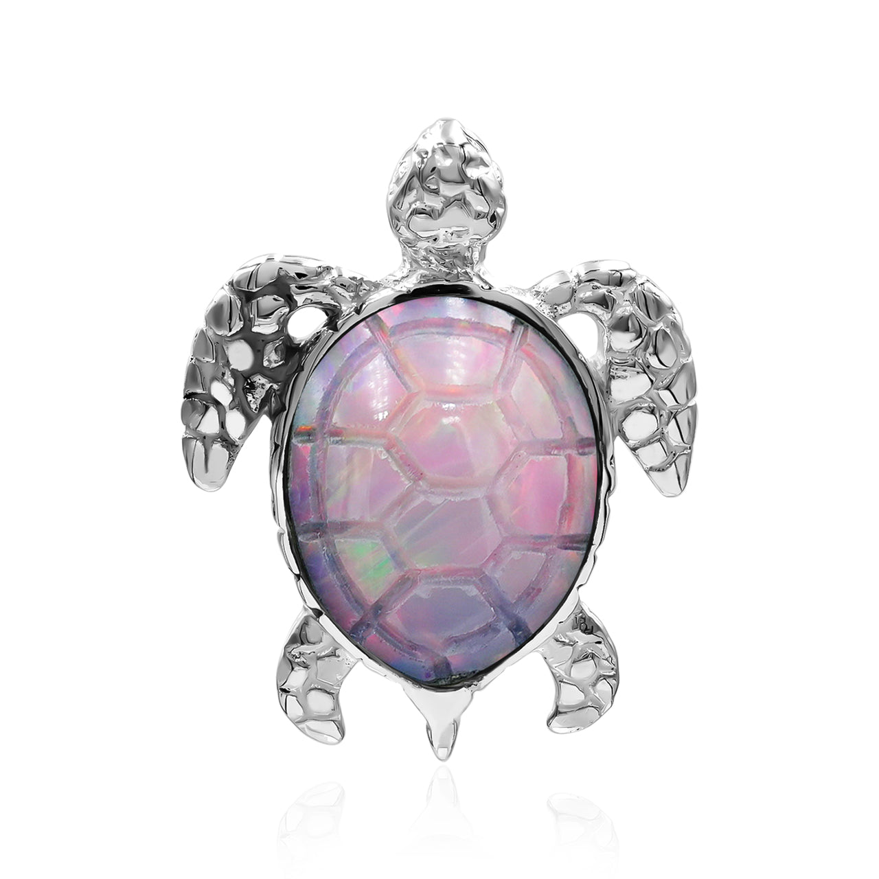 Starborn Carved Sea Turtle Pendant in Fine Sterling Silver