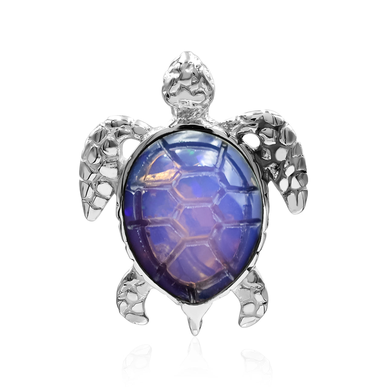 Starborn Carved Sea Turtle Pendant in Fine Sterling Silver