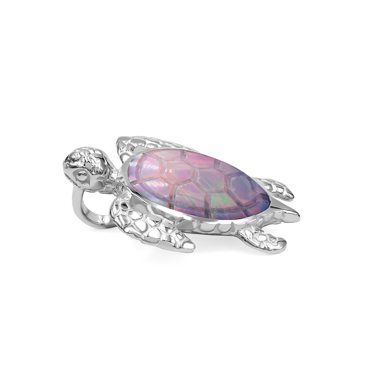 Starborn Carved Sea Turtle Pendant in Fine Sterling Silver