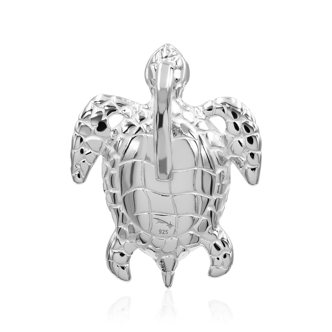 Starborn Carved Sea Turtle Pendant in Fine Sterling Silver