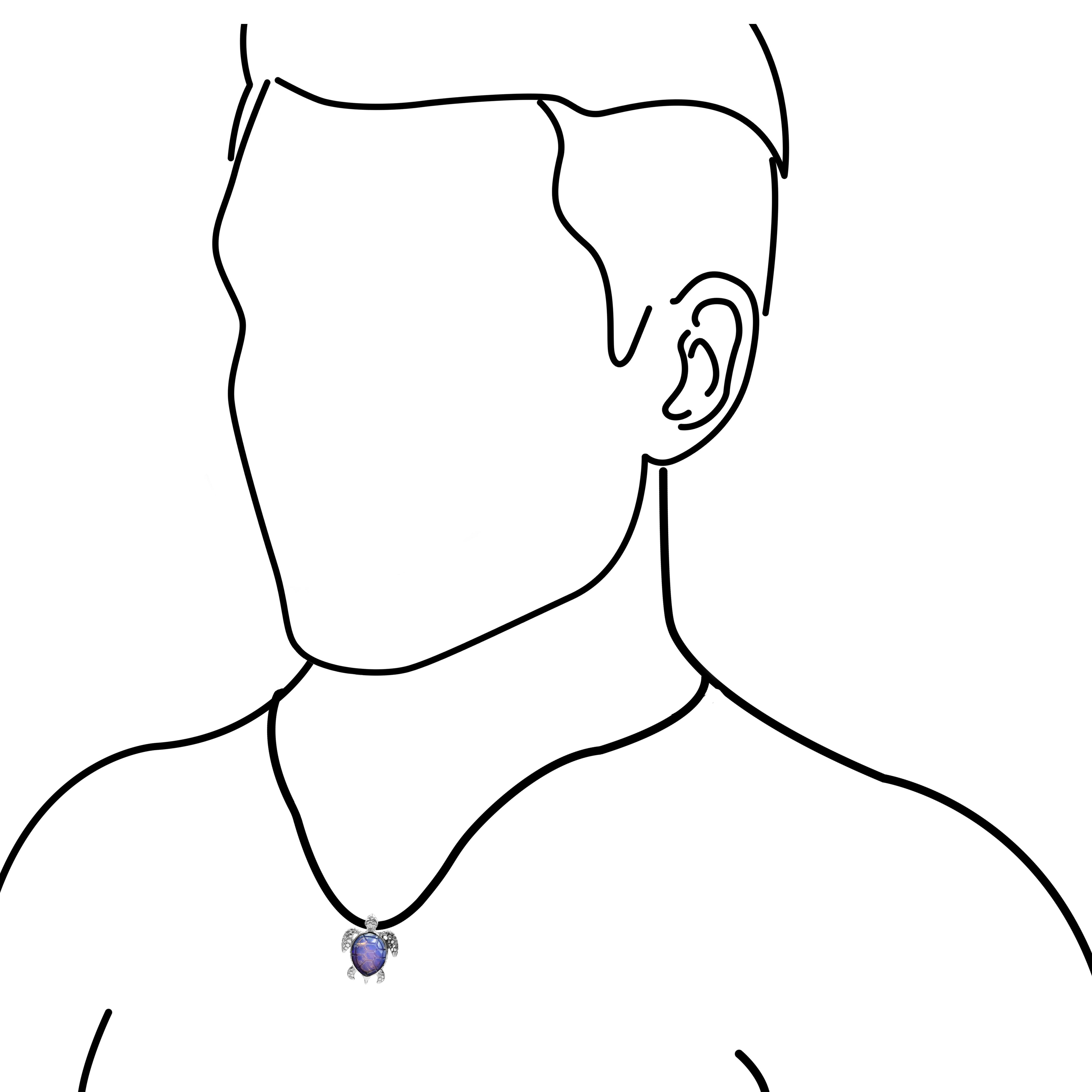 Starborn Carved Sea Turtle Pendant in Fine Sterling Silver