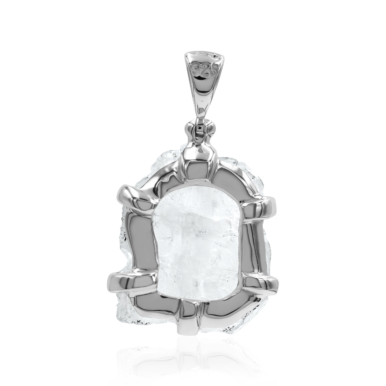 Starborn Faden Quartz Crystal Prong Set Pendant in Fine Sterling Silver