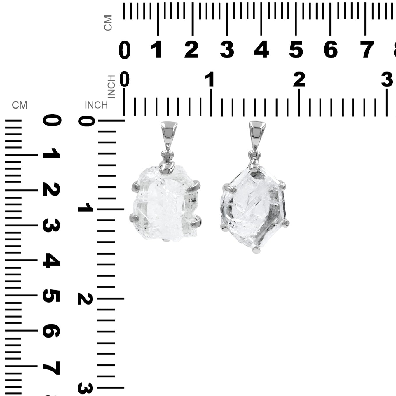 Starborn Faden Quartz Crystal Prong Set Pendant in Fine Sterling Silver