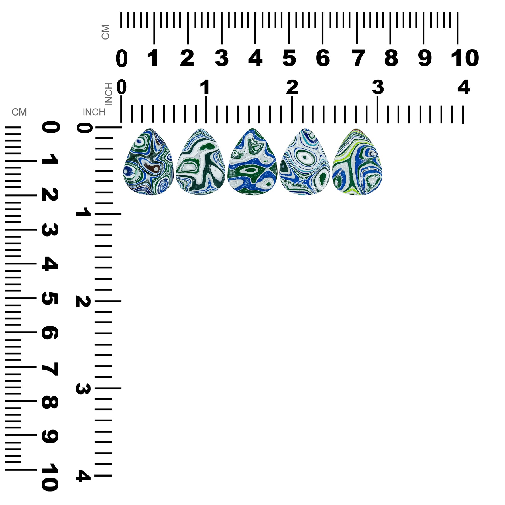 Fordite Pear Cabochons 20 x 15 mm - 1 Piece