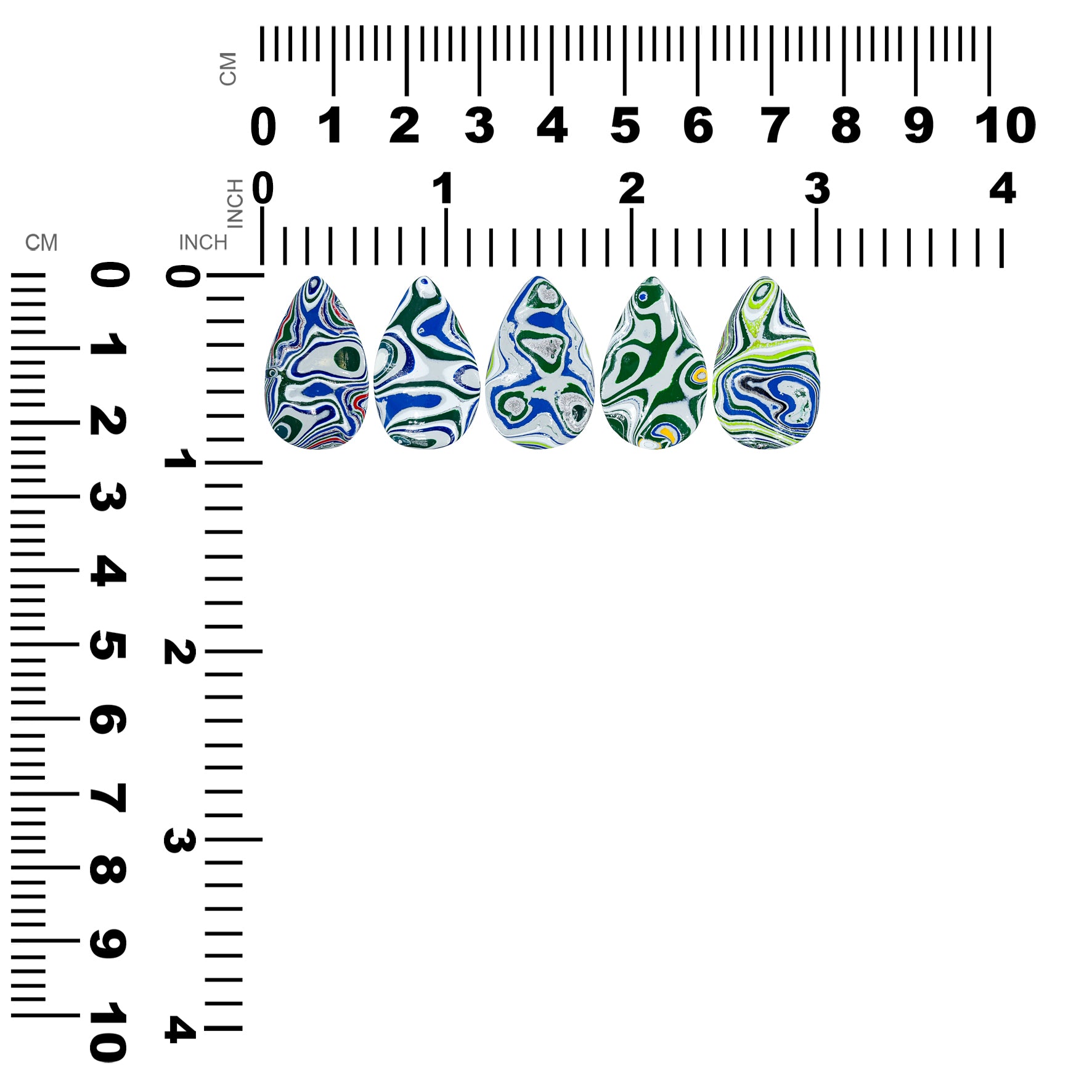 Fordite Pear Cabochons 24 x 15 mm