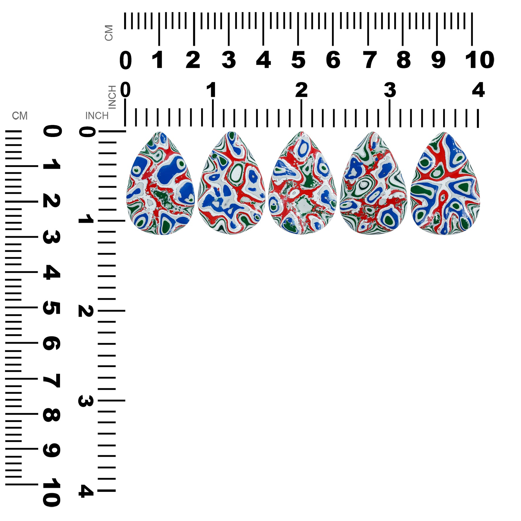 Fordite Pear Cabochons 20x30 mm