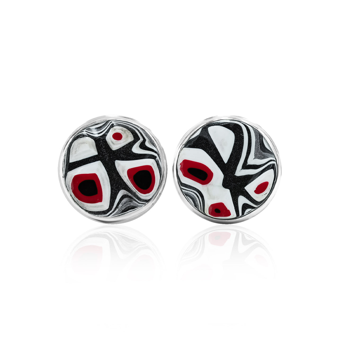 Starborn Gemstones Runde Ohrstecker mit Doppelfassung, 12 mm, Sterlingsilber