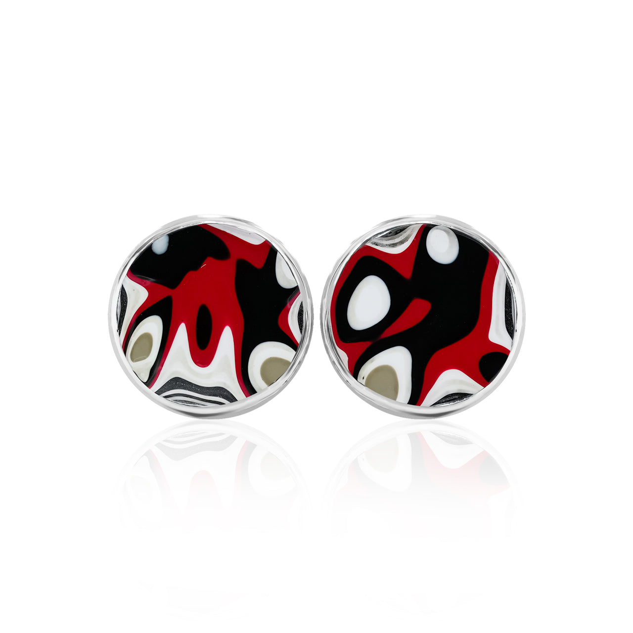 Aretes con forma de poste redondos de 12 mm con doble bisel de Starborn Gemstones en plata de ley