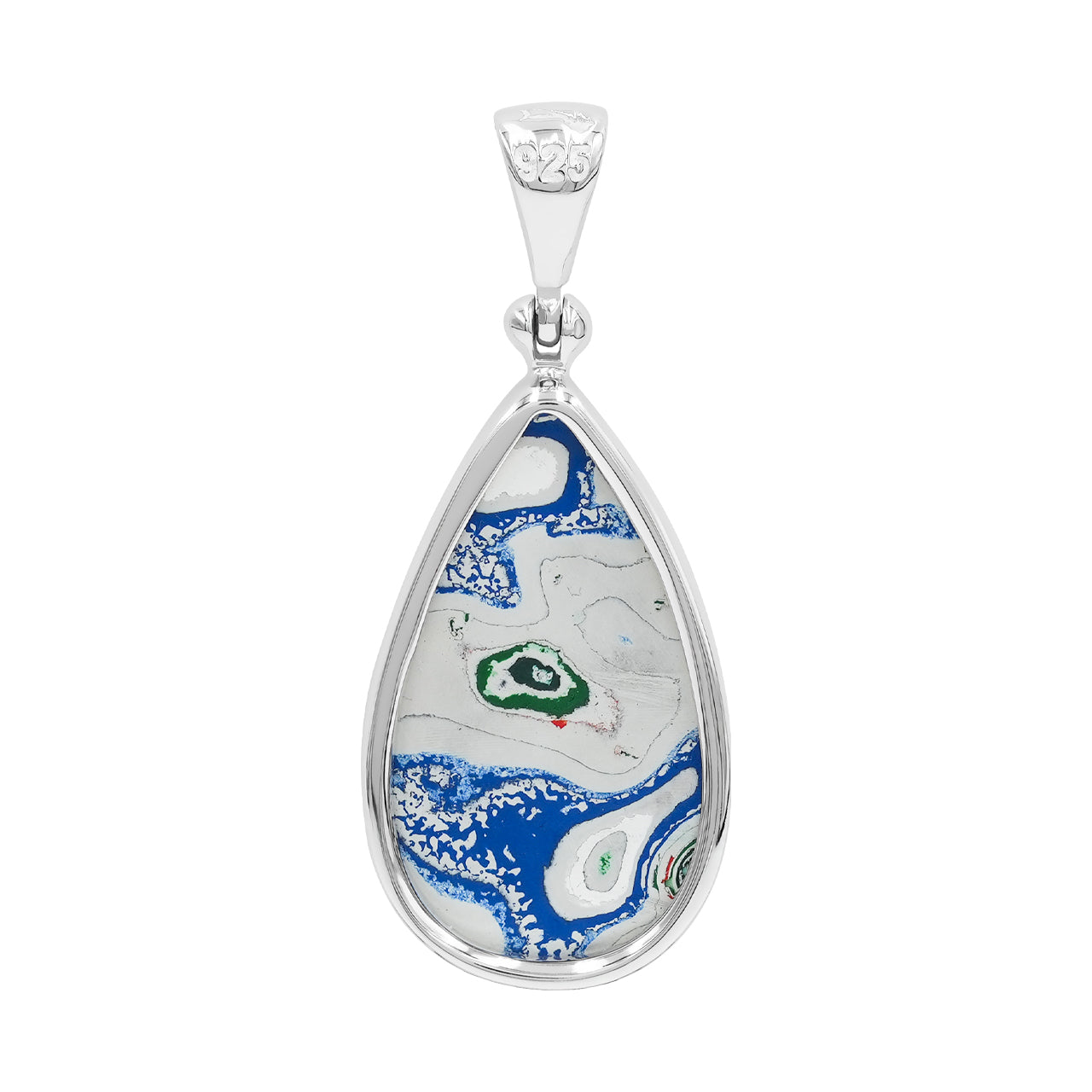 Starborn Green Fordite Fordite Pendant in Sterling Silver
