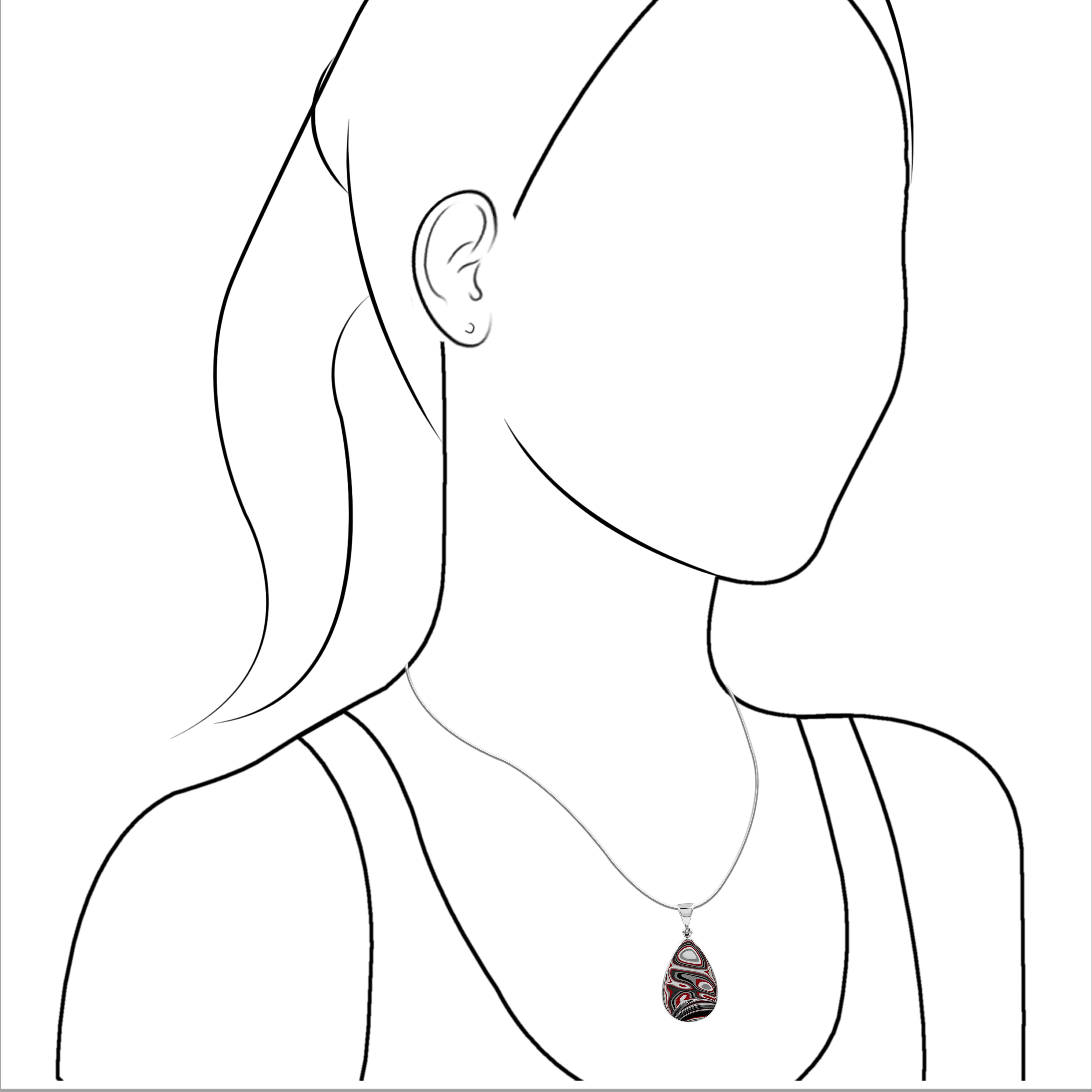 Colgante de fordita roja Starborn en plata de ley