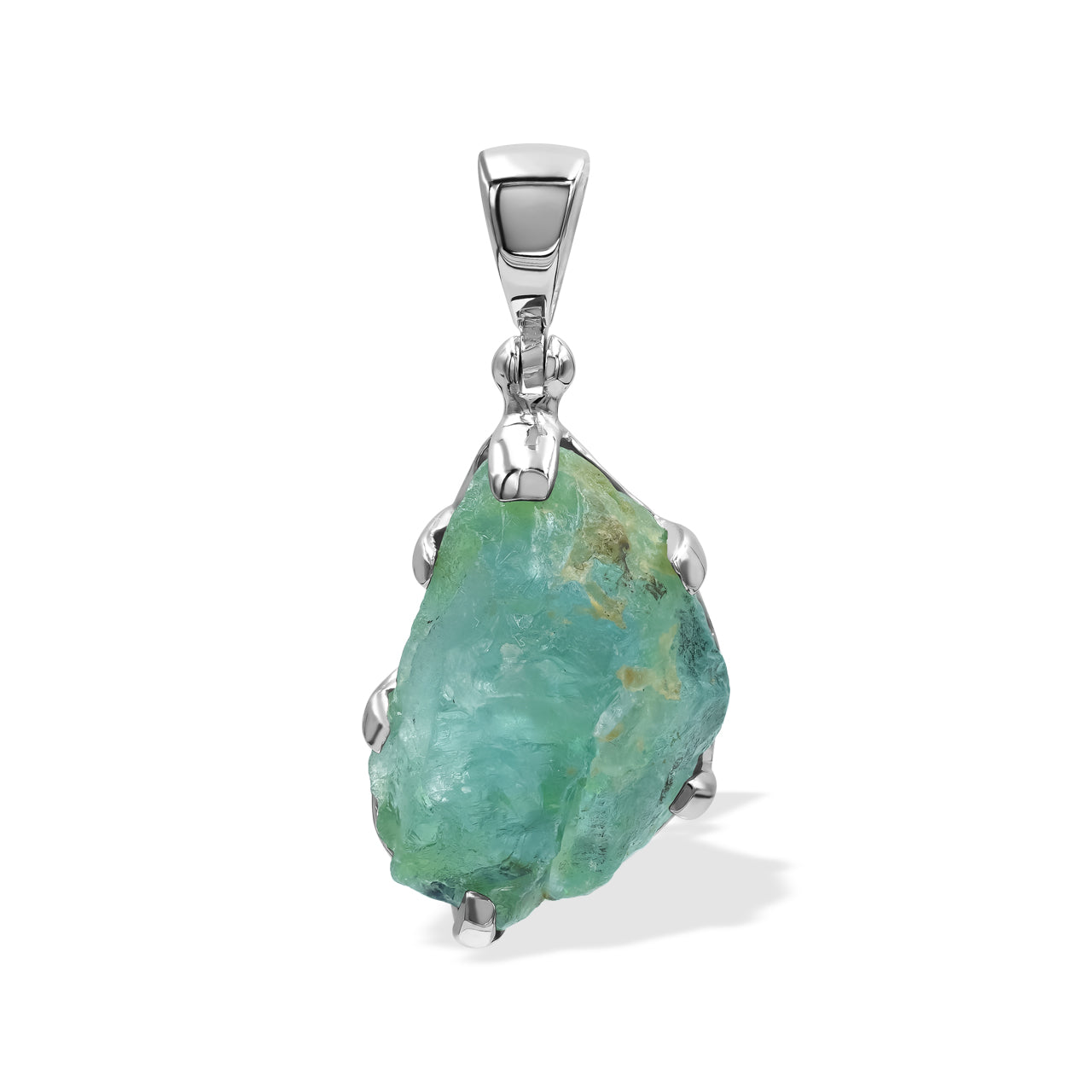Starborn Fluorite Prong Set Pendant in Sterling Silver