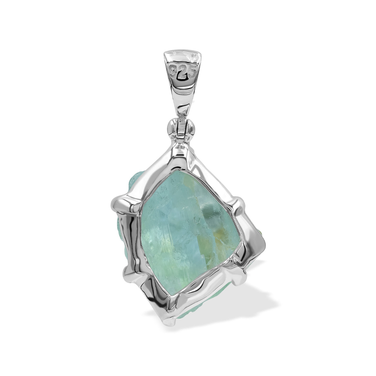 Starborn Fluorite Prong Set Pendant in Sterling Silver