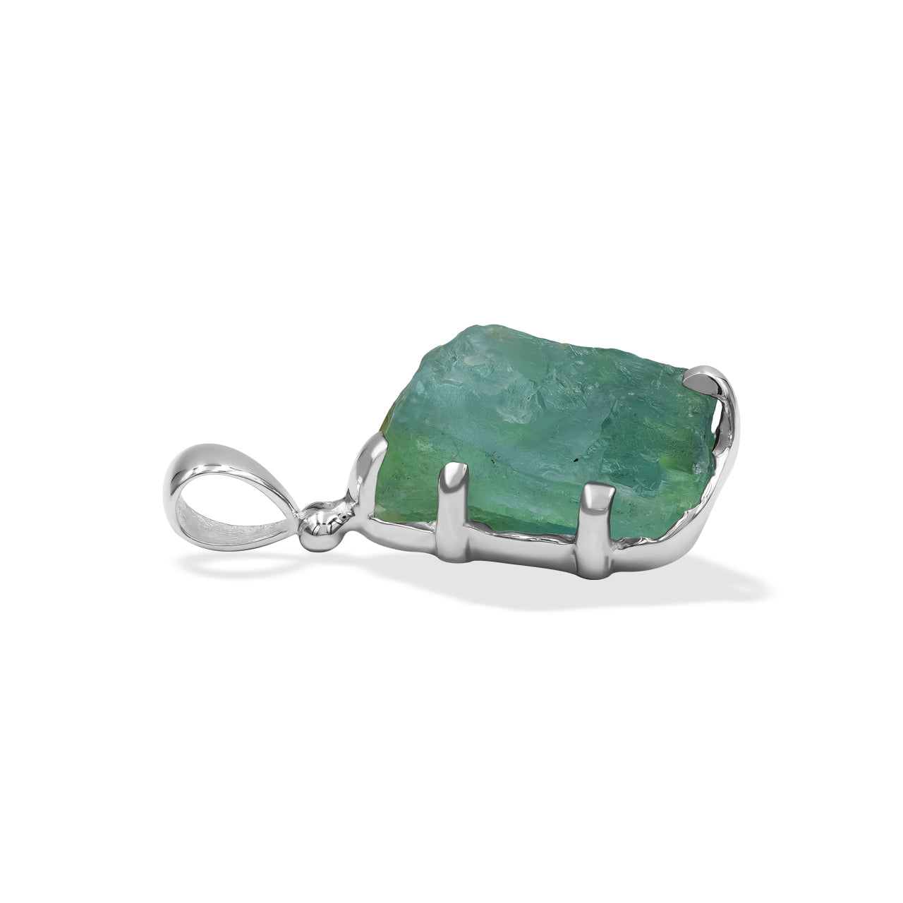 Starborn Fluorite Prong Set Pendant in Sterling Silver