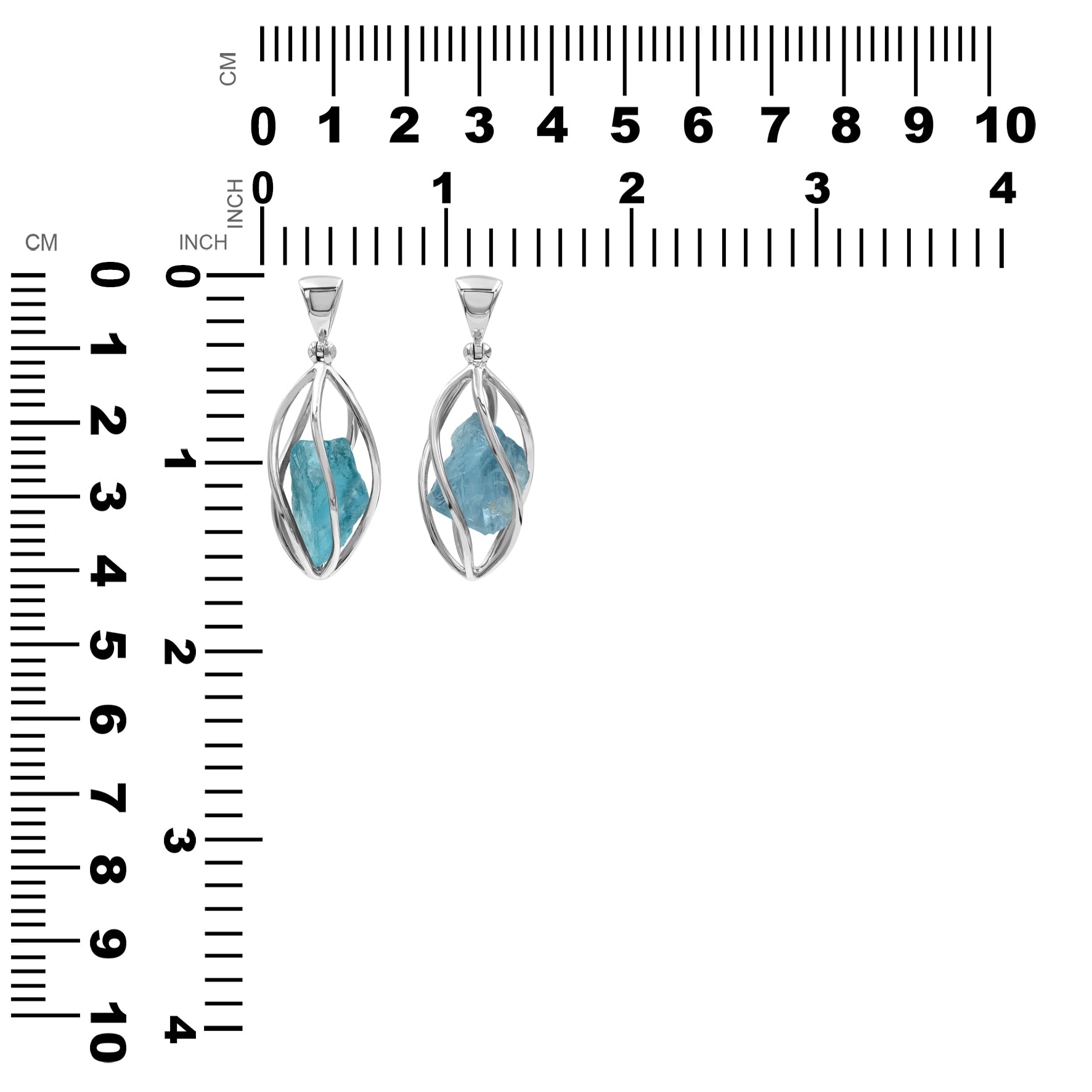 Starborn Fluorite Spiral Cage Pendant in Sterling Silver