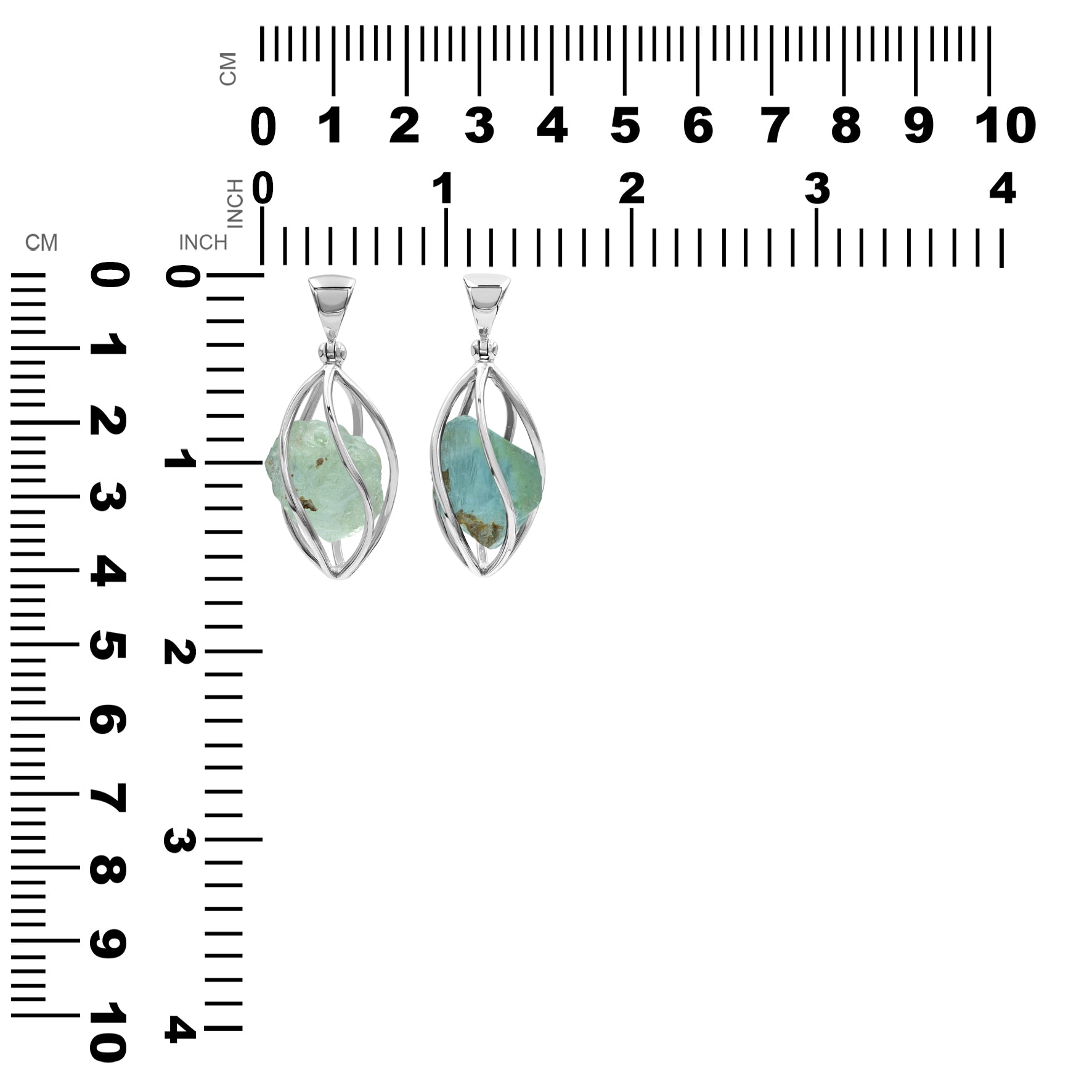 Starborn Fluorite Spiral Cage Pendant in Sterling Silver