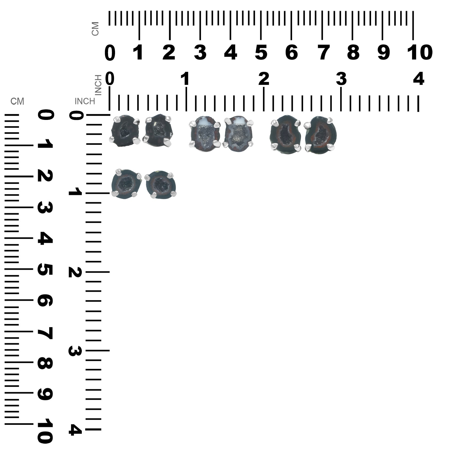 Starborn Achat Geode Ohrstecker im Post-Stil aus Sterlingsilber