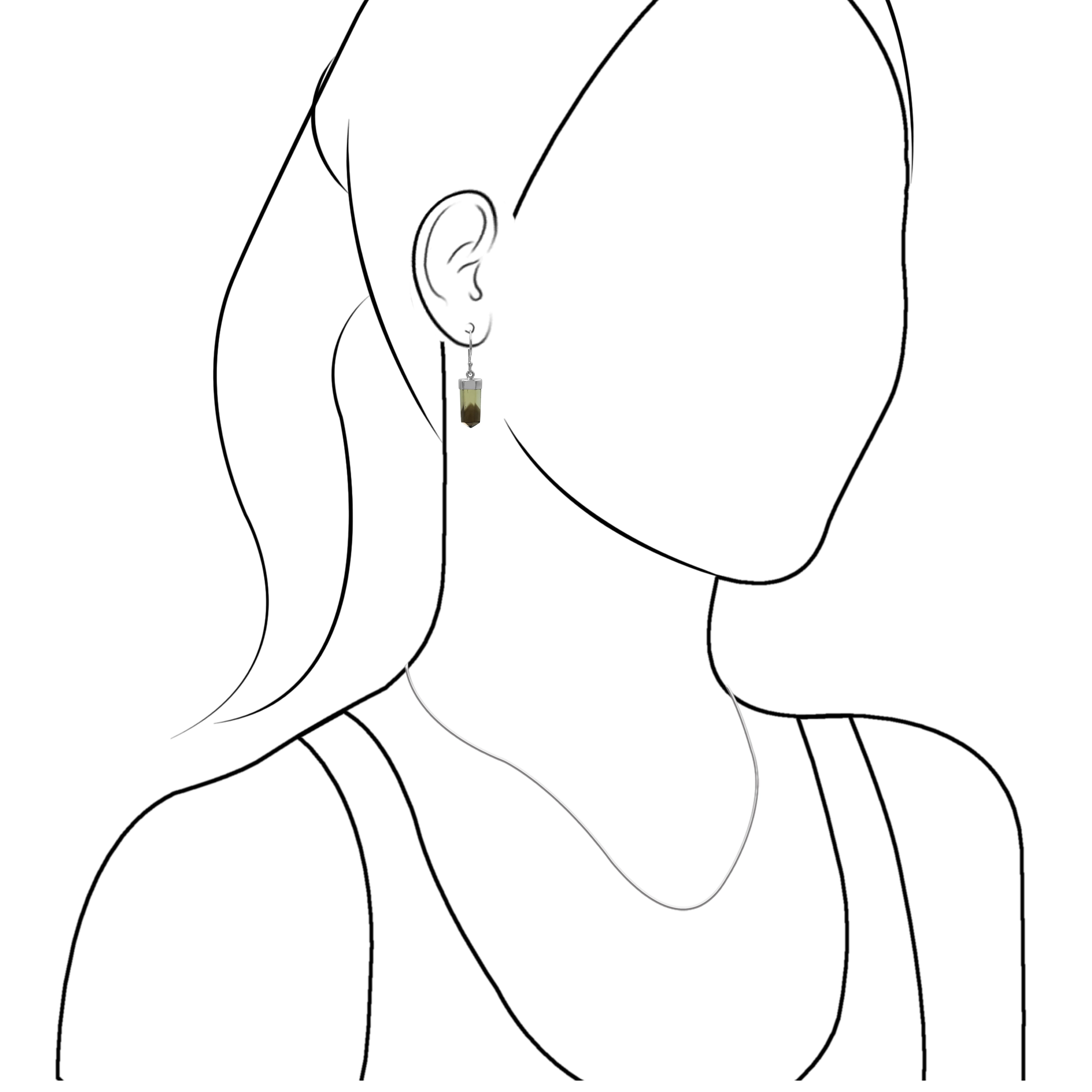 Starborn Phantom Gold Citrine Crystal Dangle Earrings in Sterling Silver - Small