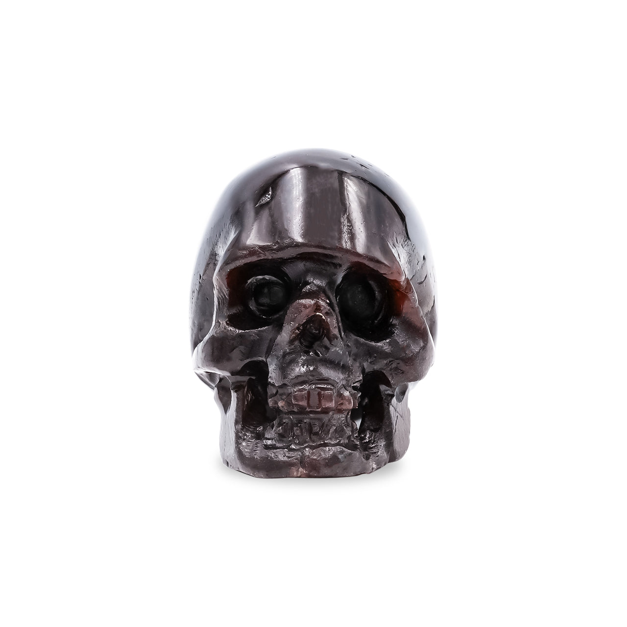 Starborn Totenkopf-Schnitzerei aus Sterngranat, handgeschnitzt, 18–20 mm, 1 Stück