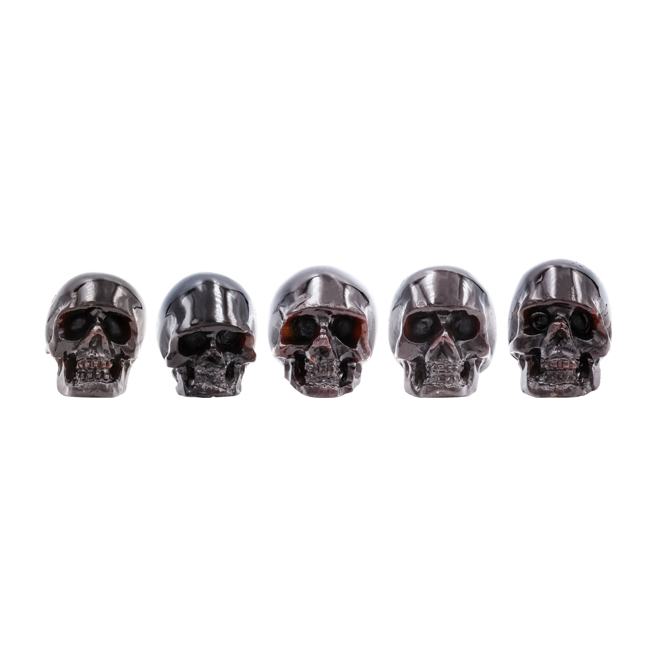 Starborn Totenkopf-Schnitzerei aus Sterngranat, handgeschnitzt, 18–20 mm, 1 Stück