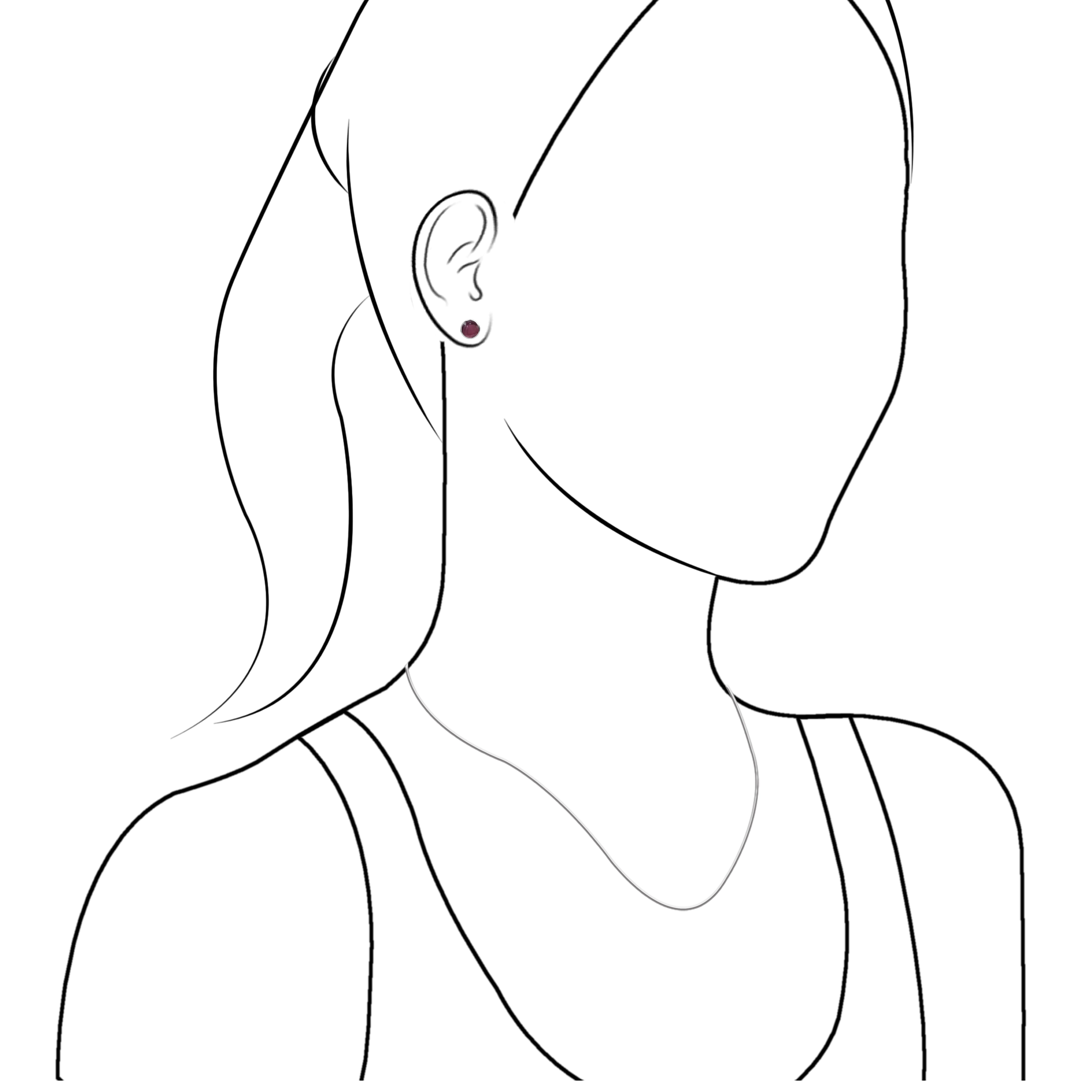 Starborn Garnet Round 6mm Post Earrings in Sterling Silver