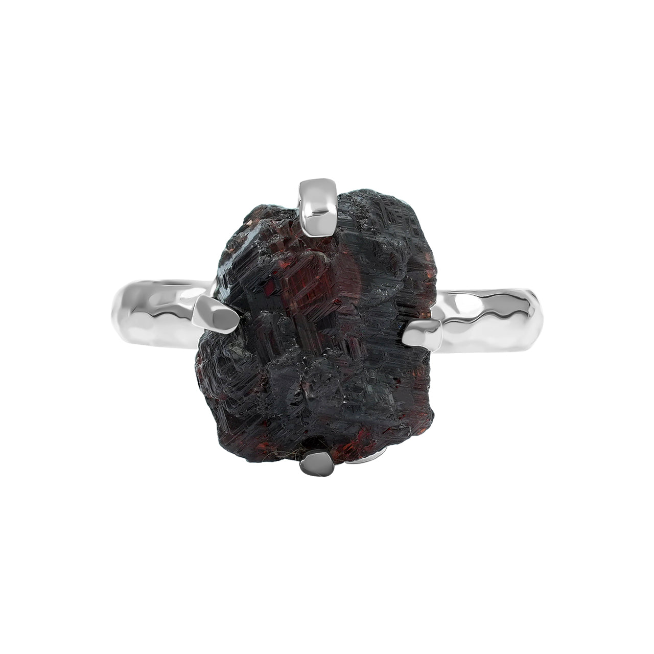 Starborn Etched Spessartite Garnet Crystal Ring
