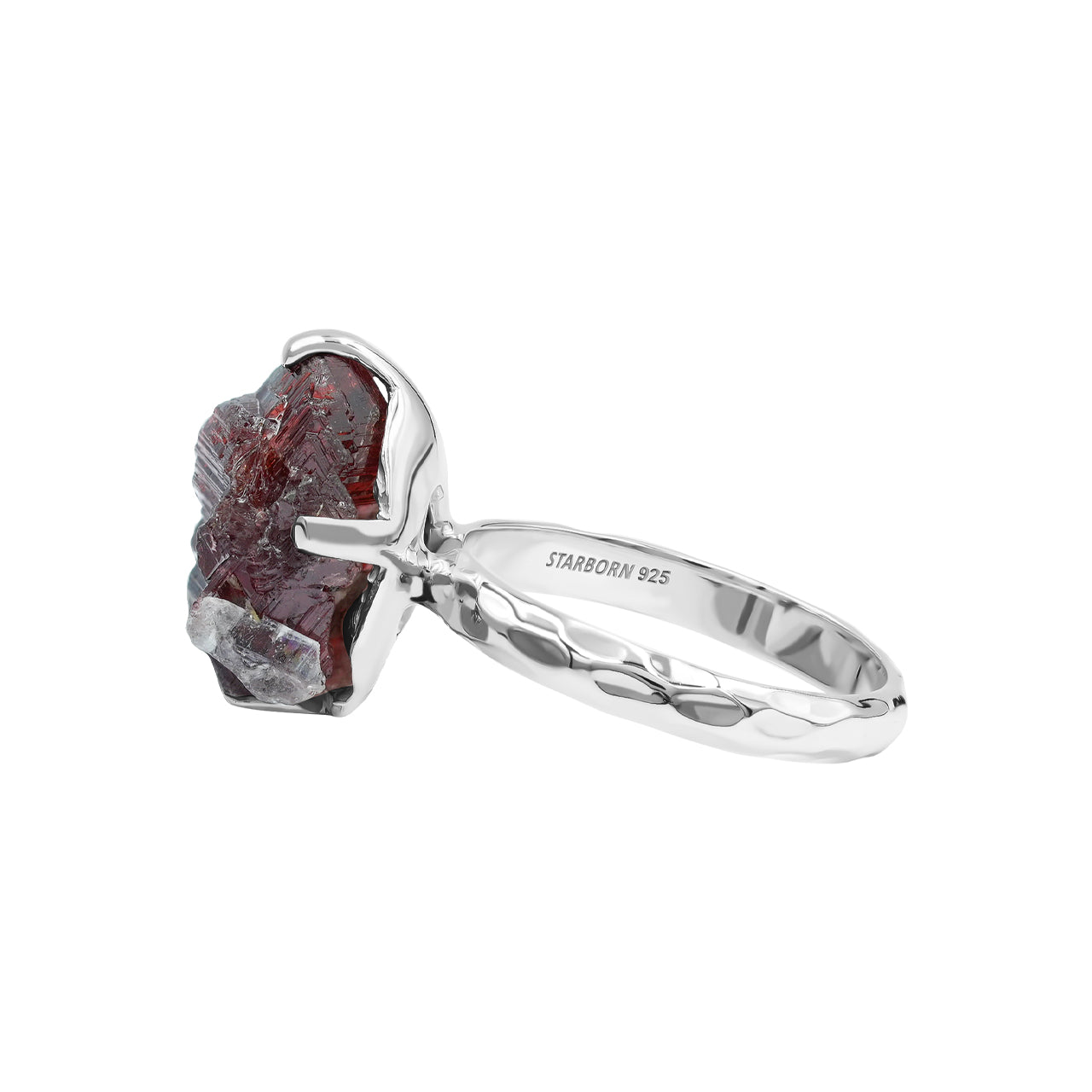 Starborn Etched Spessartite Garnet Crystal Ring