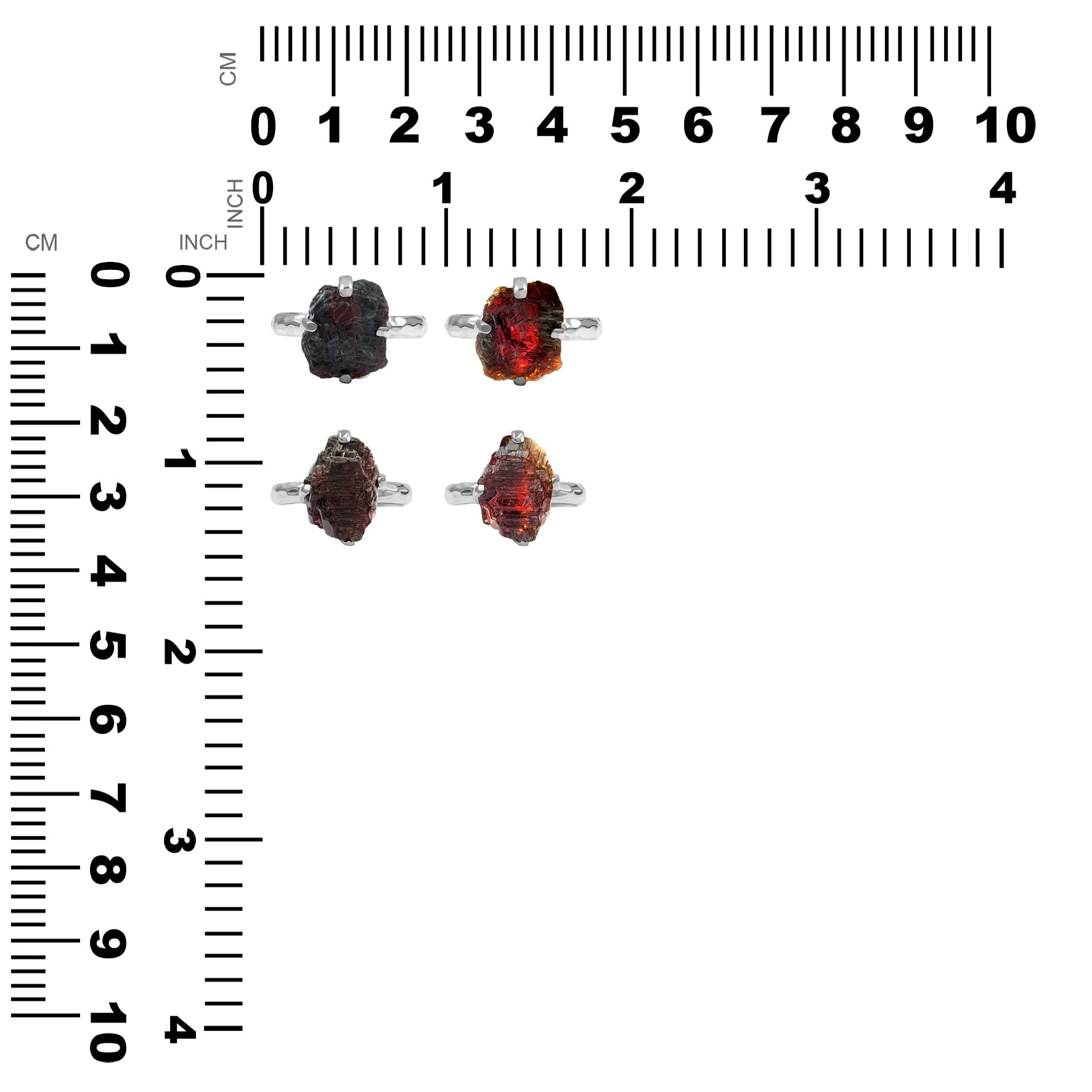 Starborn Etched Spessartite Garnet Crystal Ring