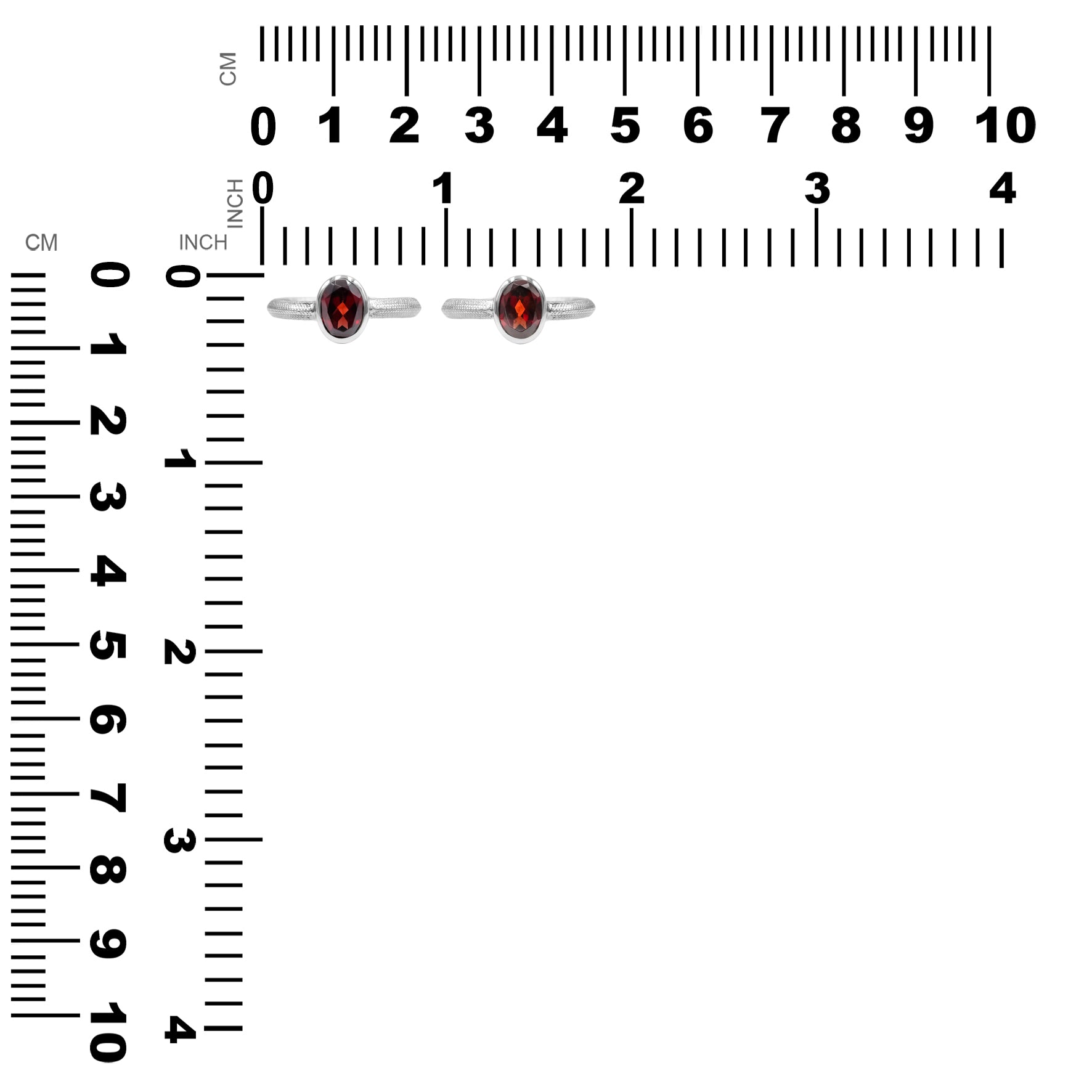 Starborn Ouroboros Ring with Faceted Garnet in Sterling Silver