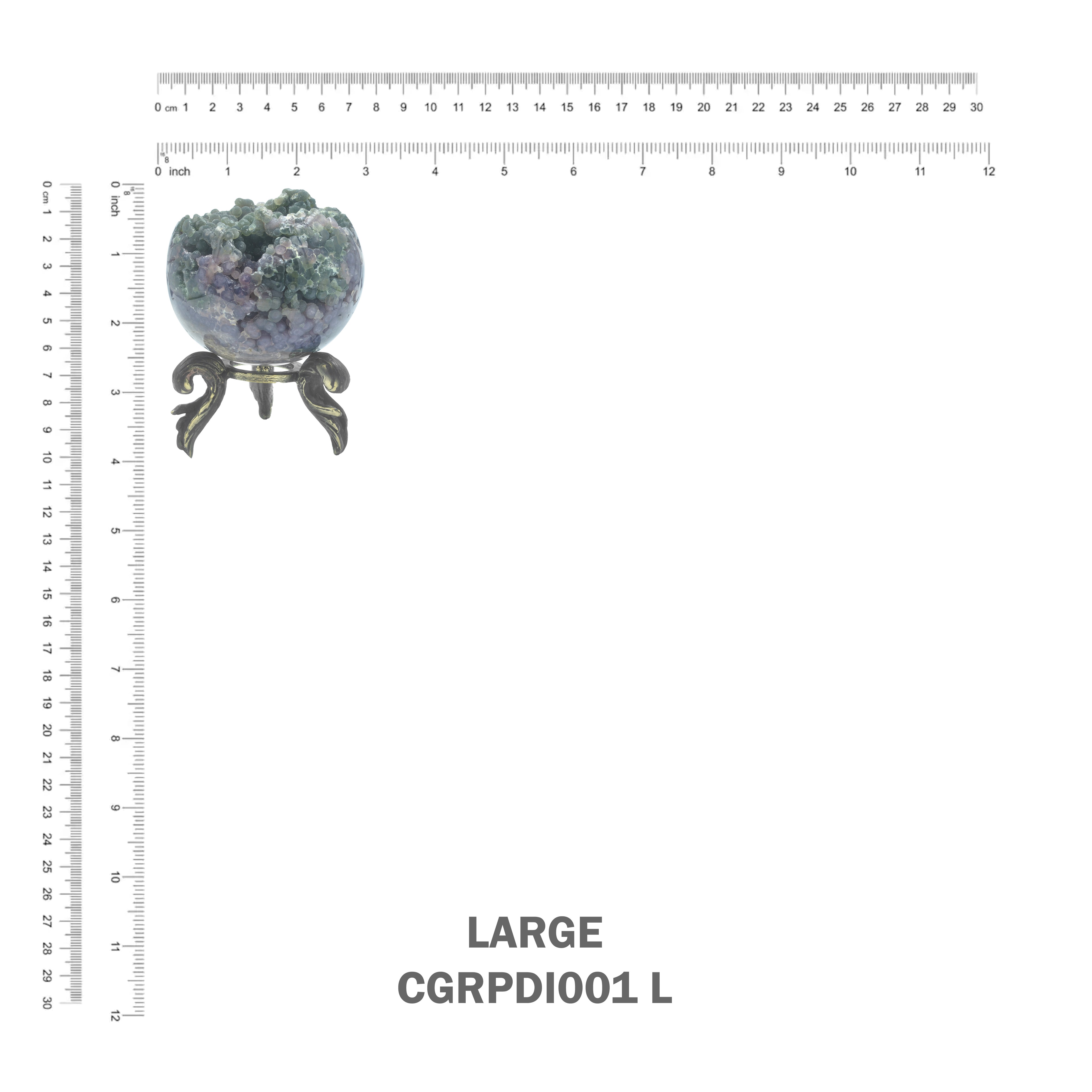 Starborn Grape Chalcedony Display Sphere with Brass Stand