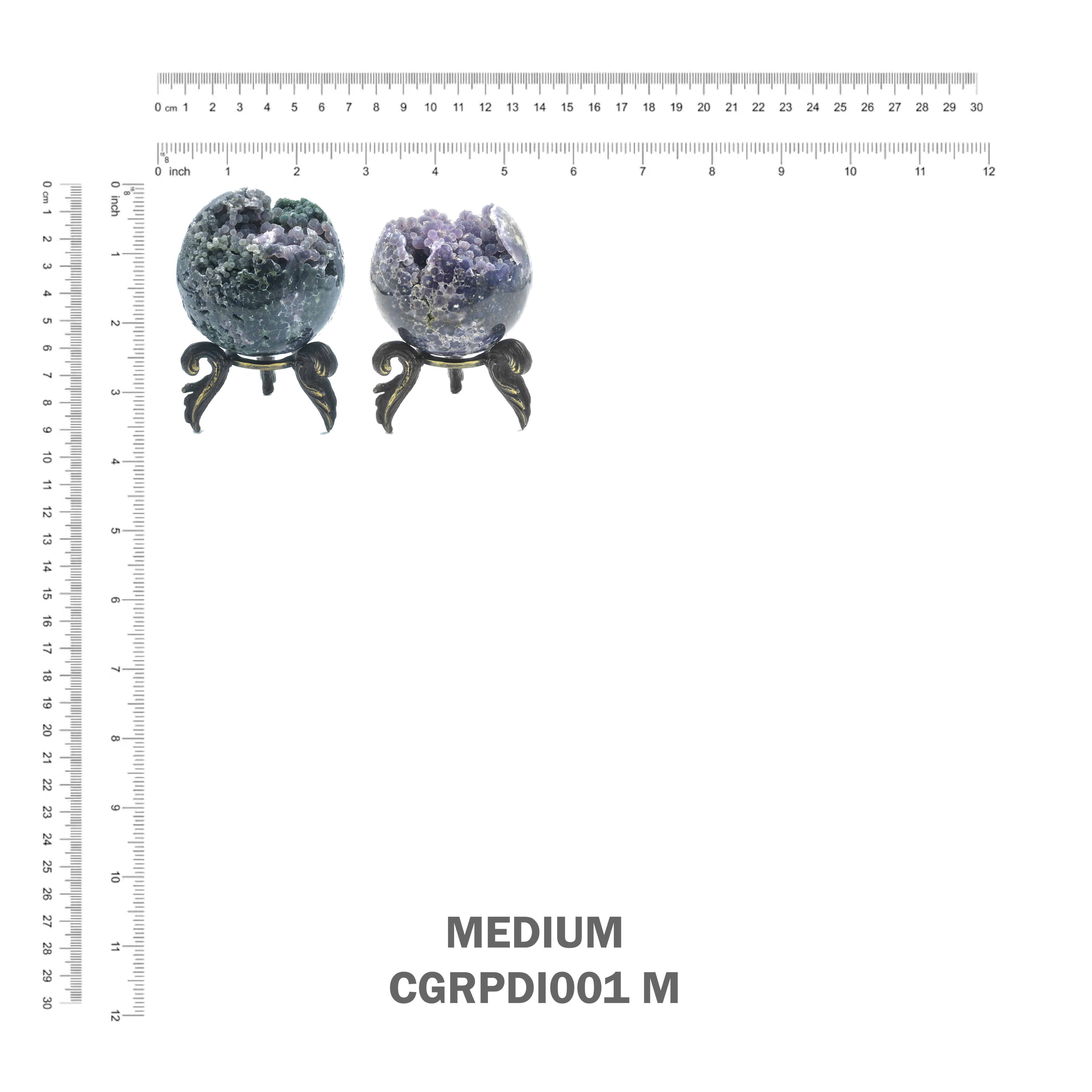 Starborn Grape Chalcedony Display Sphere with Brass Stand