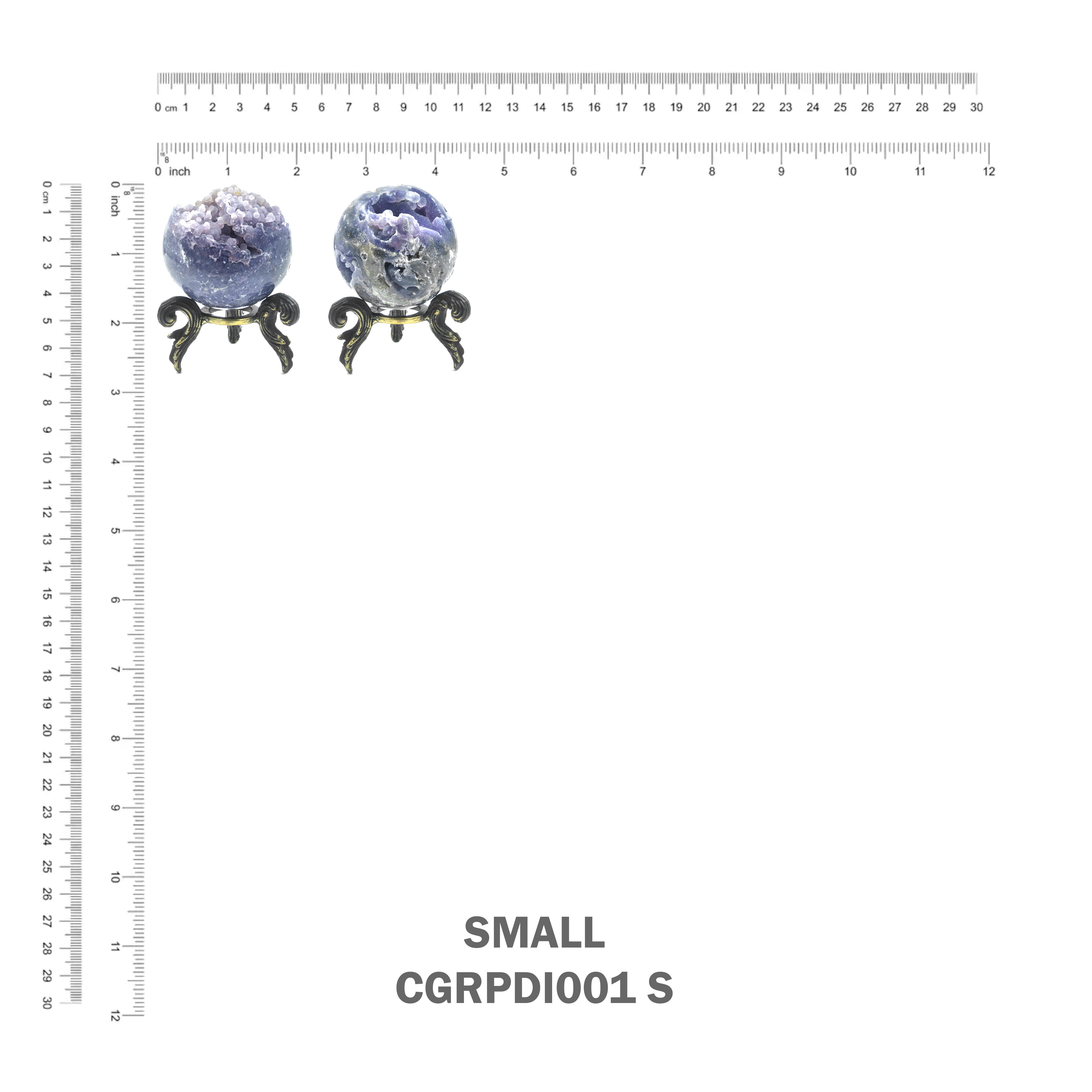 Starborn Grape Chalcedony Display Sphere with Brass Stand