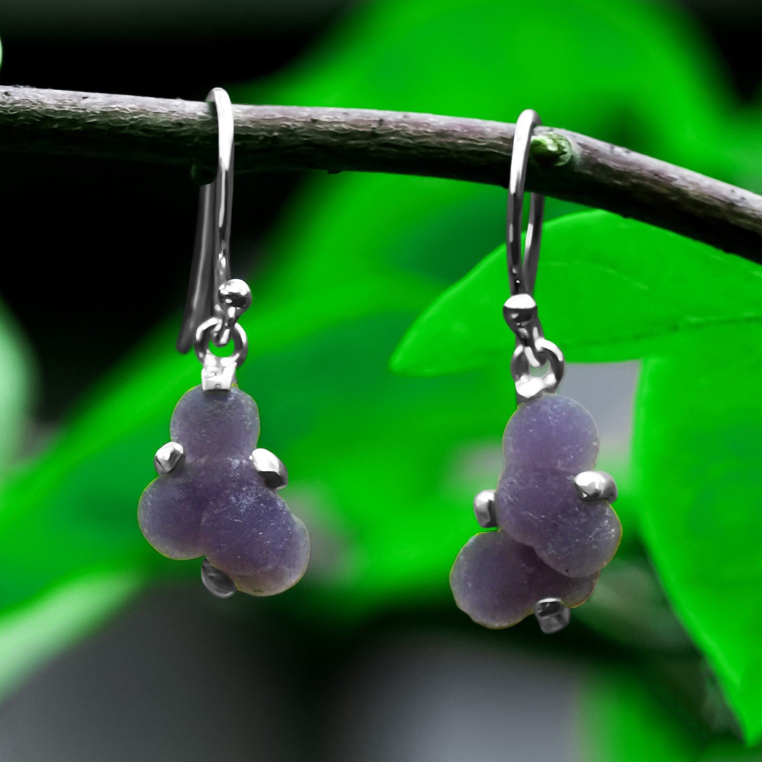 Starborn Grape Chalcedony Earring in Sterling Silver
