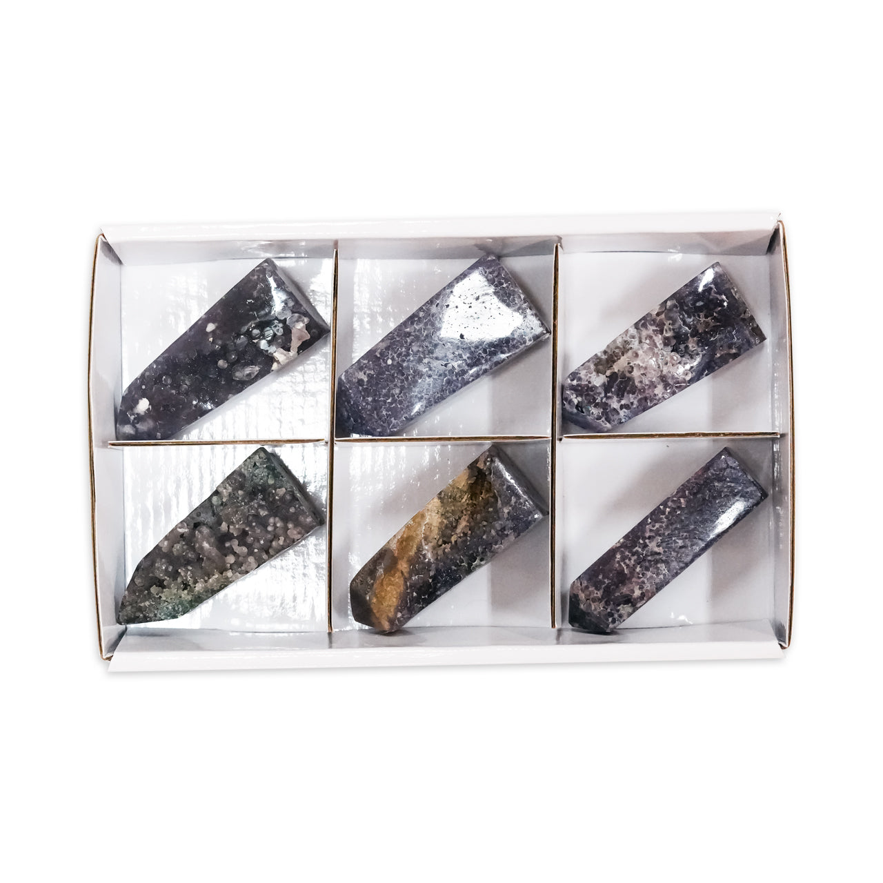 Starborn Grape Chalcedony Tower 500 Grams - 6 Pieces