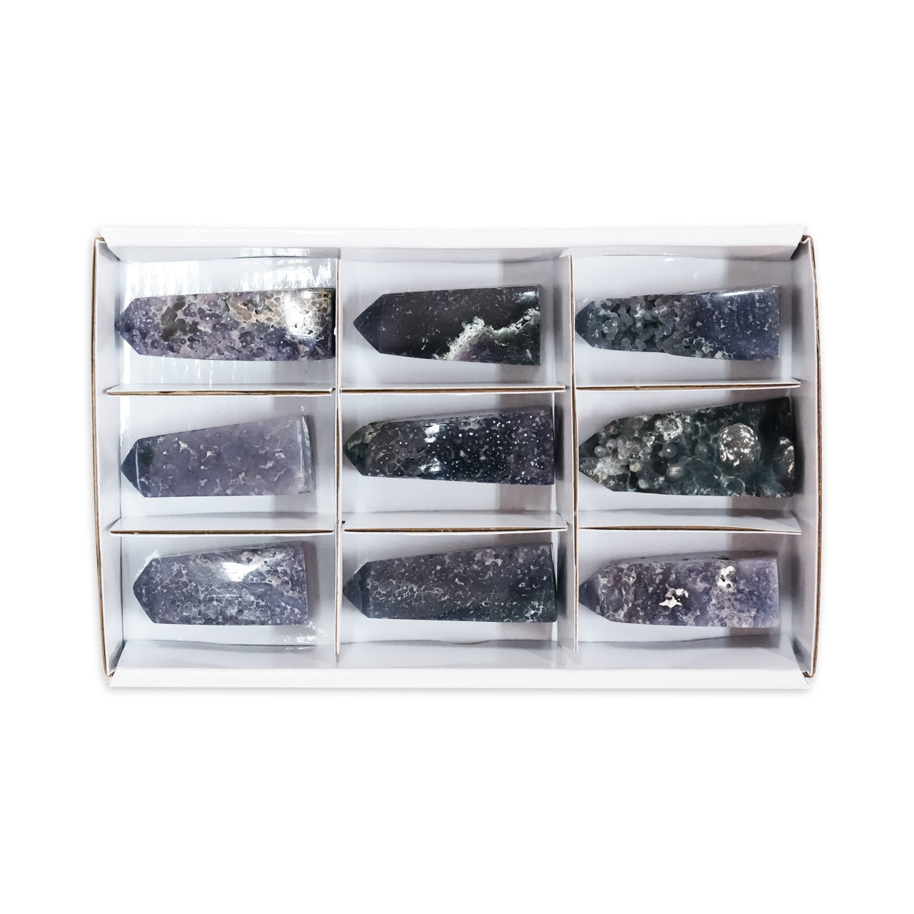 Starborn Grape Chalcedony Tower 500 Grams - 9 Pieces